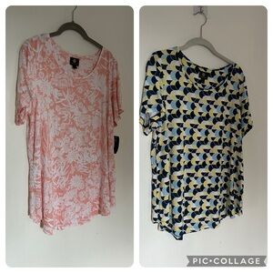 NWT (2) JM Collection 0X Short Sleeve Tops